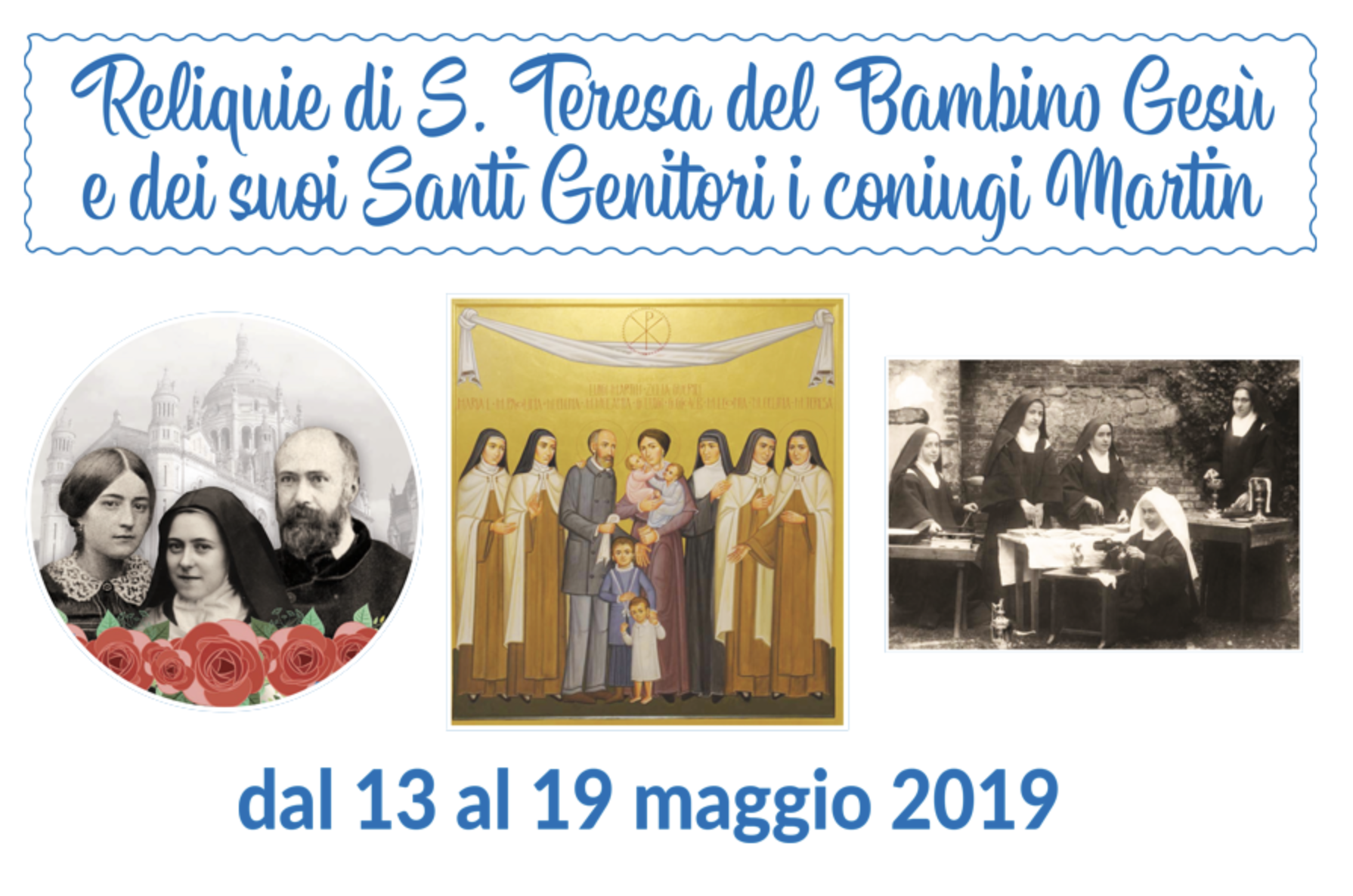 Reliquie di S. Teresa del Bambino Gesù e dei suoi Santi Genitori i coniugi Martin